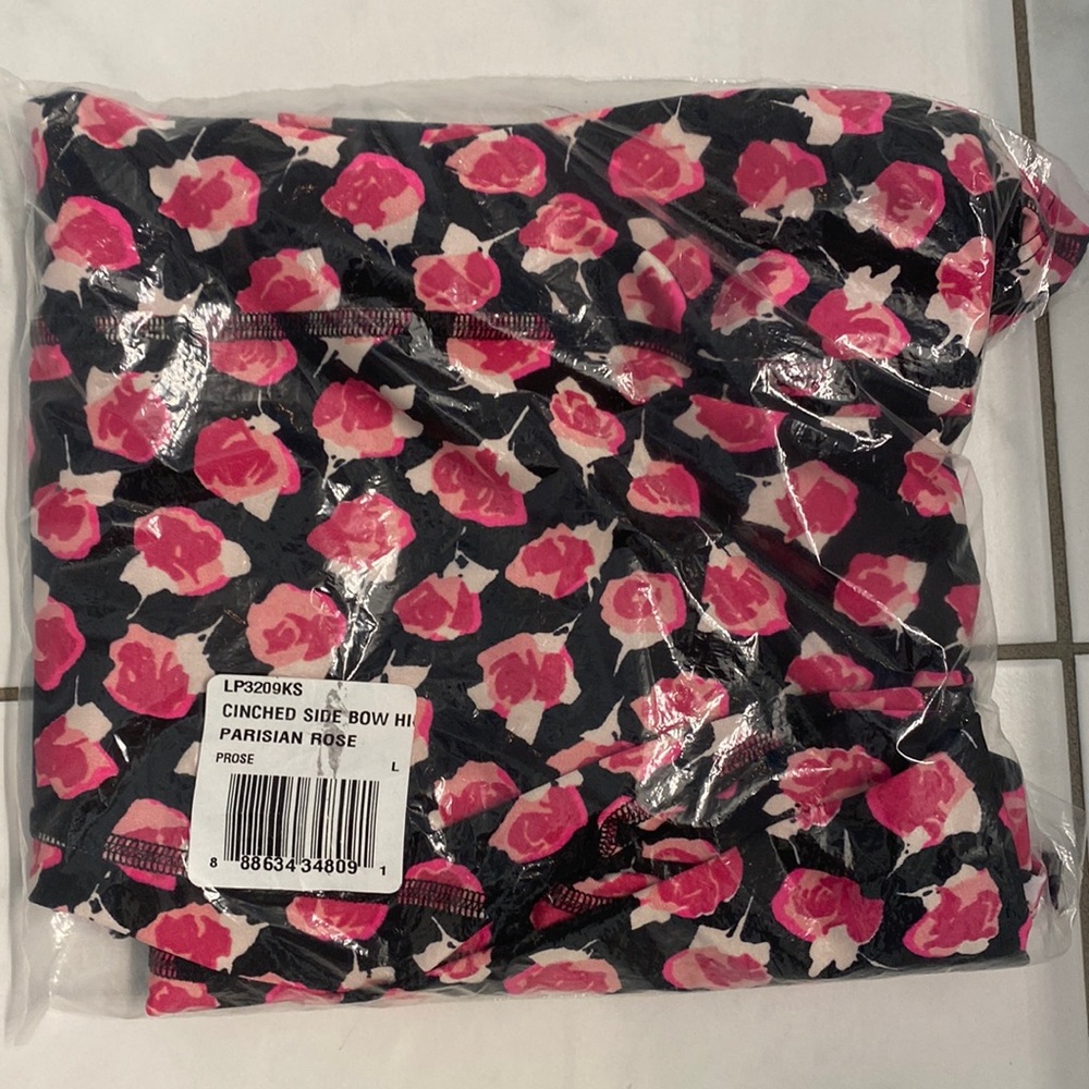 Kate Spade ♠️ X Beyond Yoga Parisian Rose High Waisted Leggings Pants Large NWT